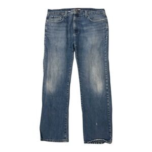 Vintage LL Bean Mens 36”x31” Distressed Flannel Lined Wide Leg Denim Jeans Blue